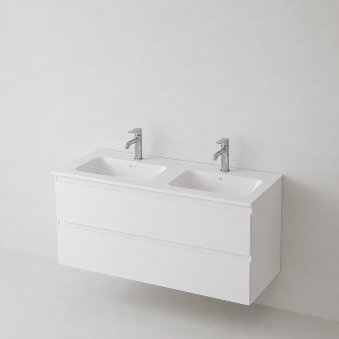 Meuble de salle de bain suspendu STEP Blanc Mat - Sanizeo