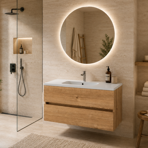 Meuble de salle de bain suspendu ICON Bois - Sanizeo