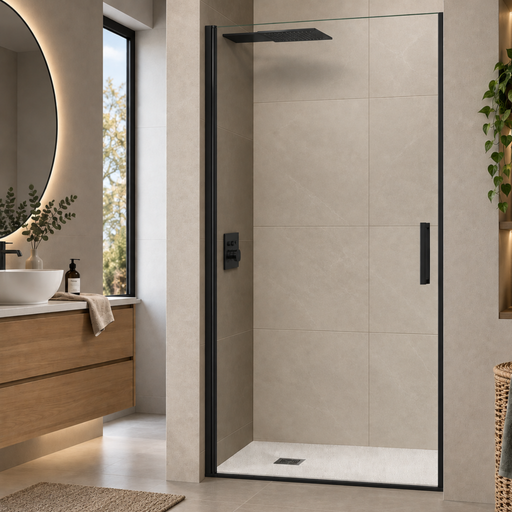 Paroi de Douche ALSACE 1P Noir - SUPERBAN - Sanizeo