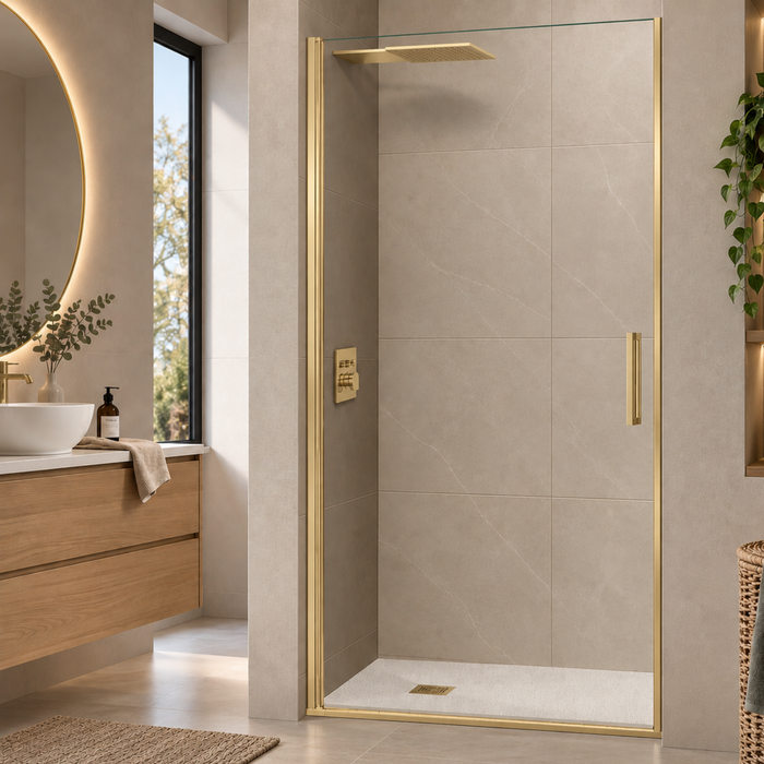 ALSACE 1P shower screen Gold - SUPERBAN