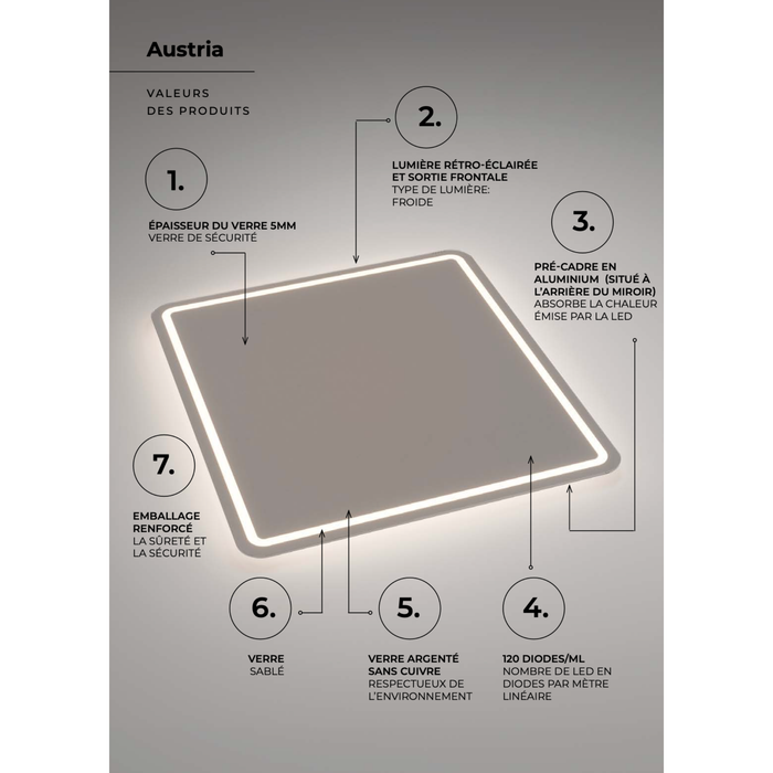 Miroir Lumineux LED AUSTRIA