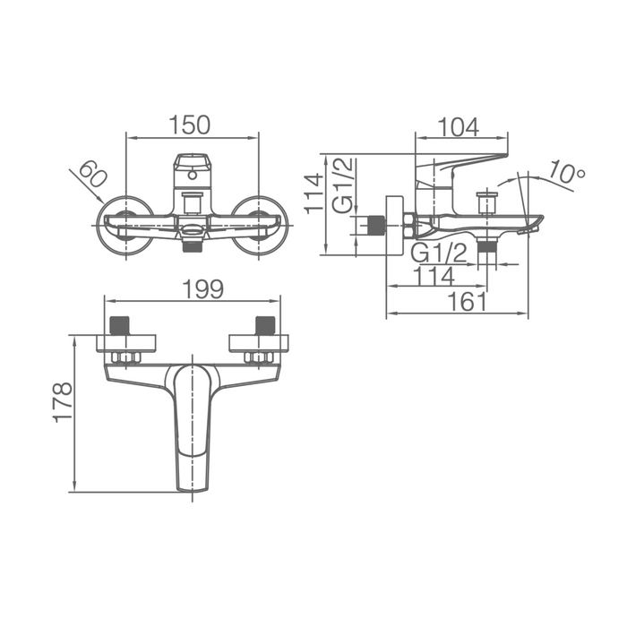 Mitigeur de Baignoire BELGICA - Sanizeo