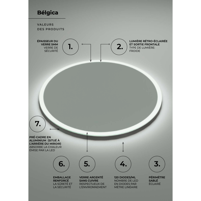 Miroir Lumineux LED BELGICA
