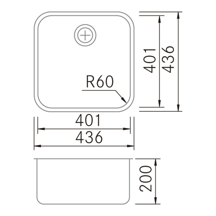 Évier sous plan Acier Inoxydable BM TOP - Sanizeo