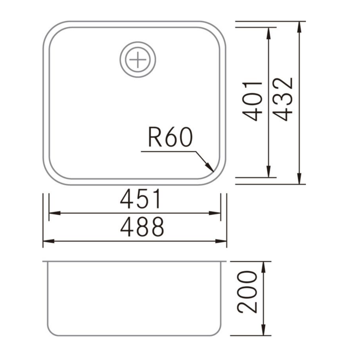 Évier sous plan Acier Inoxydable BM TOP - Sanizeo