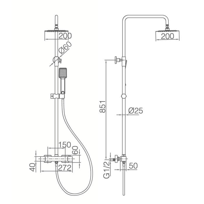 Colonne de Douche Thermostatique ART - Sanizeo