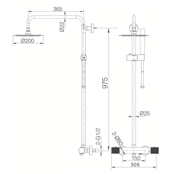 Colonne de Douche et Bain LINE