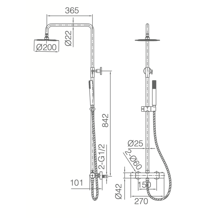 Colonne de Douche Thermostatique NAPOLES - Sanizeo