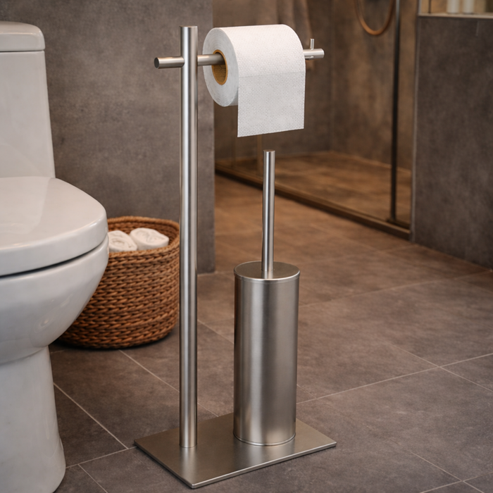 Porte papier WC avec balai intégré PRACTIC