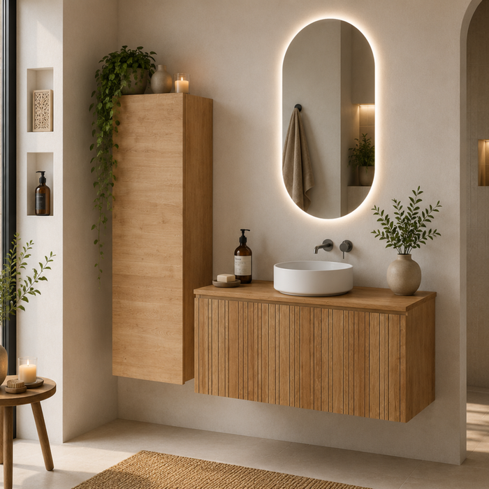 Meuble colonne suspendue 1 porte 110cm