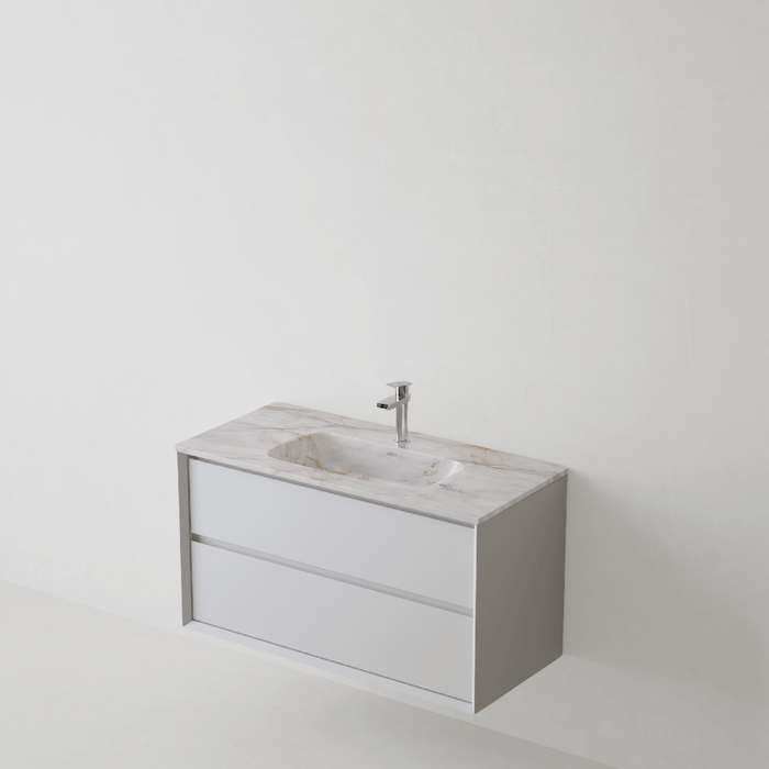 Meuble de salle de bain suspendu COOL Blanc - Sanizeo
