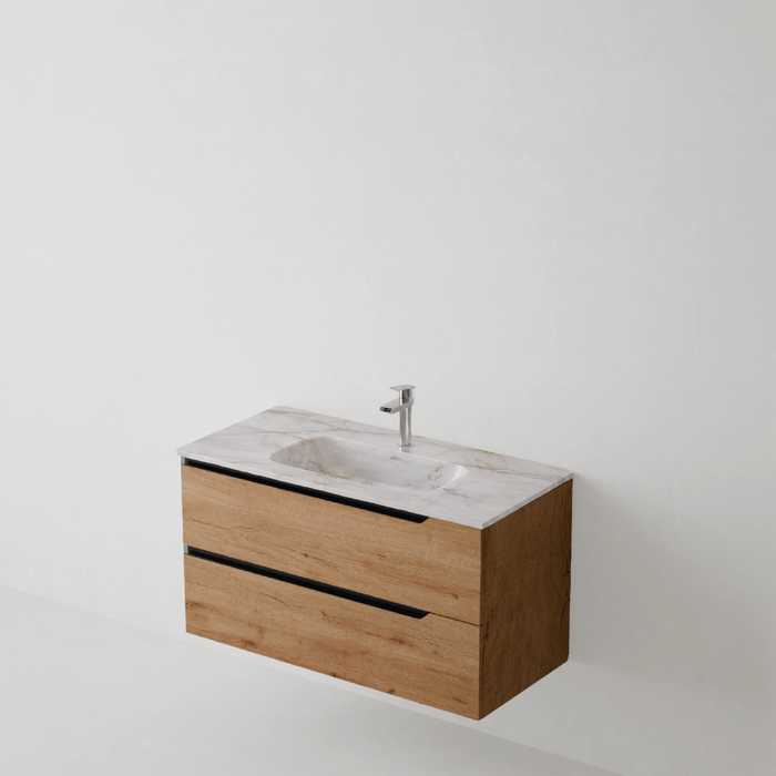 Meuble de salle de bain suspendu DUO Sand - Sanizeo