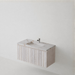 Meuble Suspendu FER 1 Coloris Blanc NOFER Sanizéo DECOSAN - Vasque LANIC Porcelaine Marbré Beige