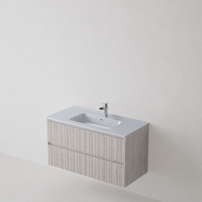 Meuble Suspendu FER Coloris Blanc NOFER Sanizéo DECOSAN - Vasque VOLTERRA Blanc Brillant