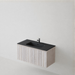 Meuble Suspendu FER 1 Coloris Blanc NOFER Sanizéo DECOSAN - Vasque VOLTERRA Céramique Noir Mat