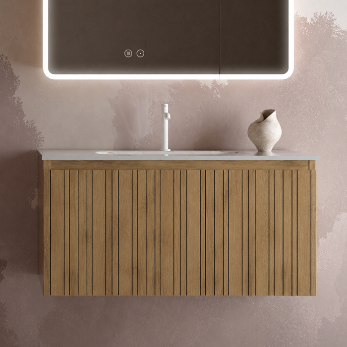 Meuble Suspendu FER 1 Coloris Bois NOFER Sanizéo DECOSAN - Visuel d'ambiance 