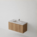 Meuble Suspendu FER 1 Coloris Bois NOFER Sanizéo DECOSAN - Vasque LANIC Porcelaine Marbré Beige