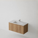 Meuble Suspendu FER 1 Coloris Bois NOFER Sanizéo DECOSAN - Vasque VOLTERRA Céramique Blanc Mat