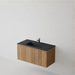 Meuble Suspendu FER 1 Coloris Bois NOFER Sanizéo DECOSAN - Vasque VOLTERRA Céramique Noir Mat