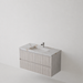 Meuble Suspendu FER Coloris Blanc NOFER Sanizéo DECOSAN - Vasque LANIC Porcelaine Marbré Beige