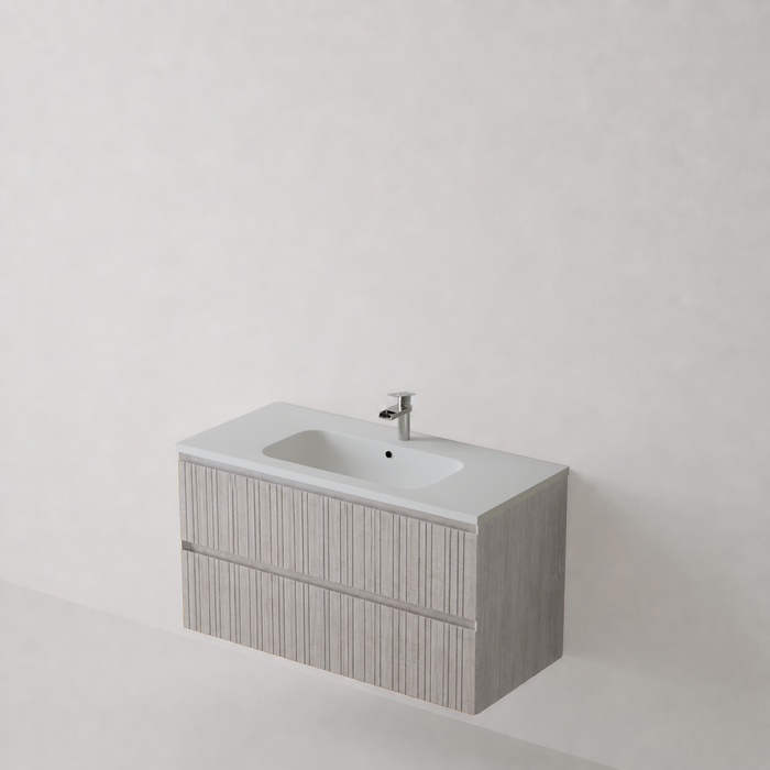Meuble Suspendu FER Coloris Blanc NOFER Sanizéo DECOSAN - Vasque BLOW Solid Surface