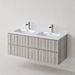 Meuble Suspendu FER Coloris Blanc NOFER Sanizéo DECOSAN - Double Vasque VOLTERRA Blanc Brillant