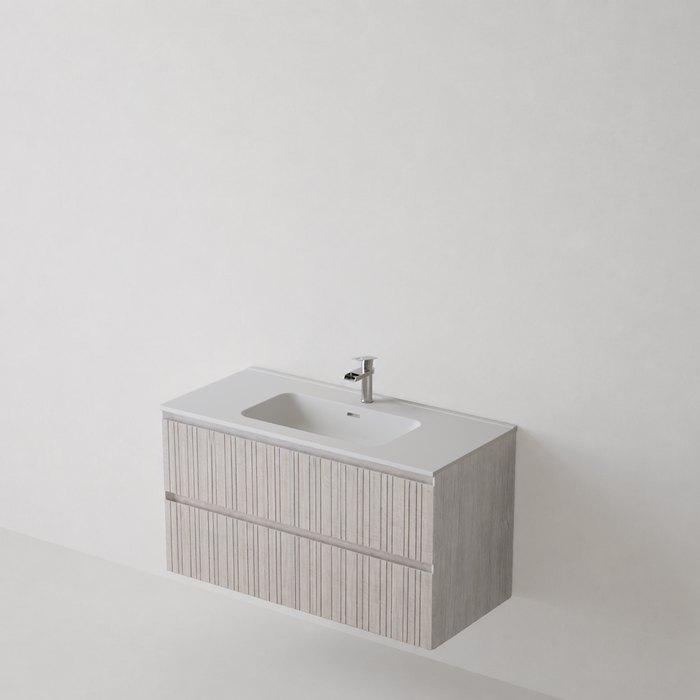 Meuble Suspendu FER Coloris Blanc NOFER Sanizéo DECOSAN - Vasque VOLTERRA Blanc Mat