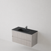 Meuble Suspendu FER Coloris Blanc NOFER Sanizéo DECOSAN - Vasque VOLTERRA Noir Mat