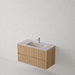 Meuble Suspendu FER Coloris Bois NOFER Sanizéo DECOSAN - Vasque LANICOR Porcelaine Taupe