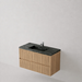 Meuble Suspendu FER Coloris Bois NOFER Sanizéo DECOSAN - Vasque LANIC Porcelaine Marbré Noir