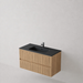 Meuble Suspendu FER Coloris Bois NOFER Sanizéo DECOSAN - Vasque VOLTERRA Céramique Noir Mat
