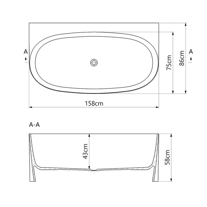 Baignoire Asymétrique FROSK Blanc Mat - Sanizeo