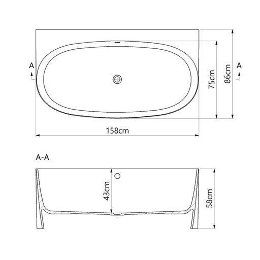 Baignoire Asymétrique FROSK Blanc Mat - Sanizeo