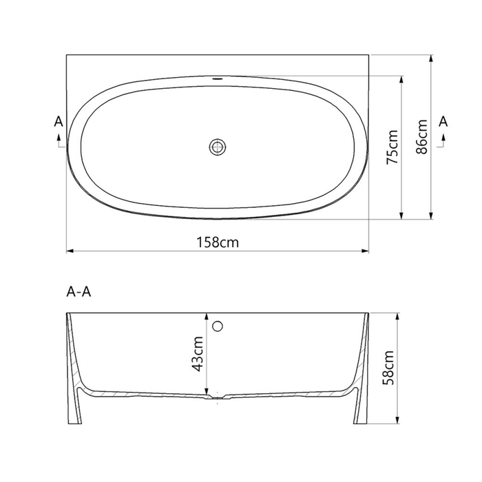 Baignoire Asymétrique FROSK Blanc Mat - Sanizeo