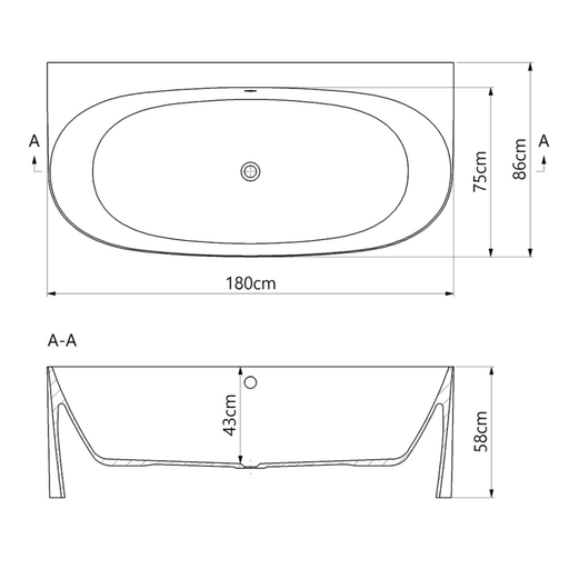 Baignoire Asymétrique FROSK Blanc Mat - Sanizeo