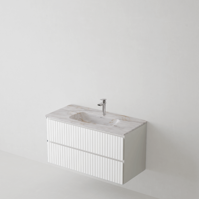 Meuble de salle de bain suspendu GLOW Blanc