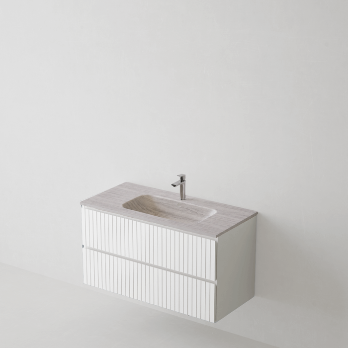 Meuble de salle de bain suspendu GLOW Blanc