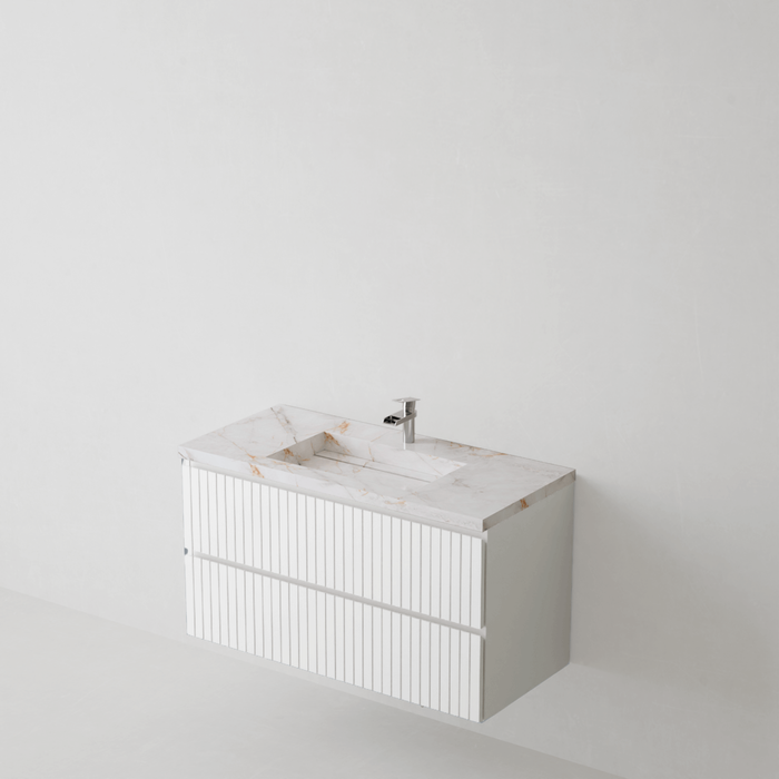 Meuble de salle de bain suspendu GLOW Blanc