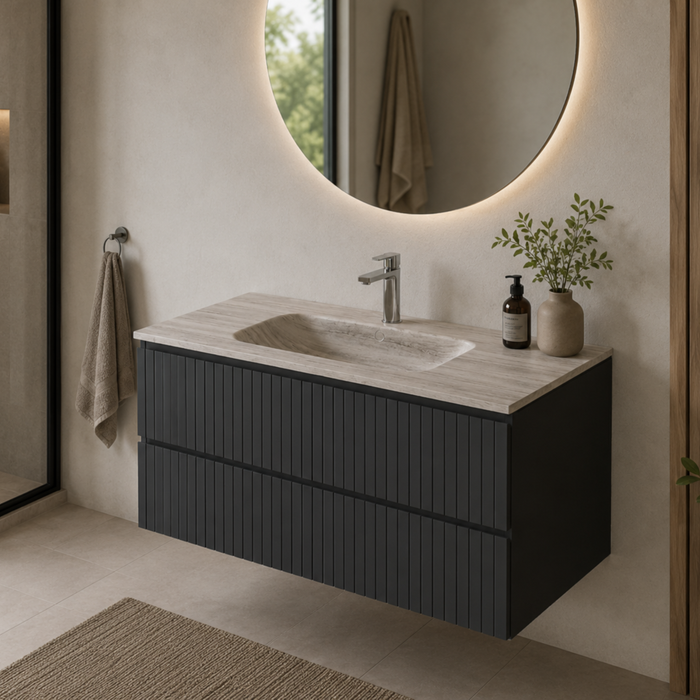 Meuble de salle de bain suspendu GLOW Blanc