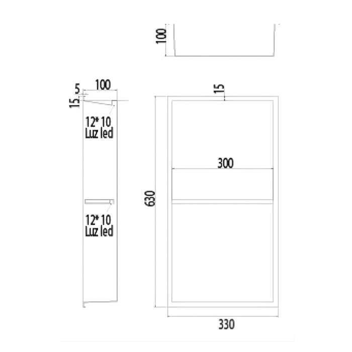 Niche Murale LED MARSHALL Acier Inoxydable