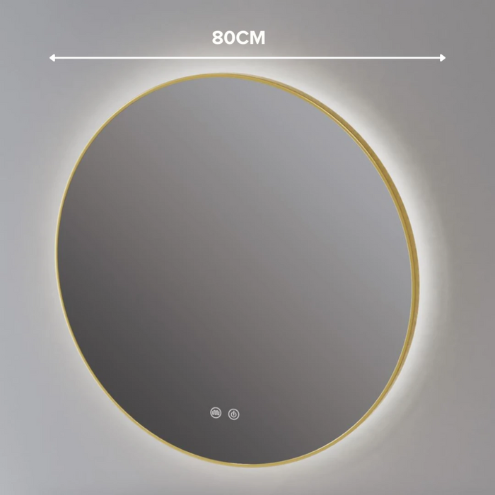Miroir Lumineux Anti-Buée IBIZA Or Brossé