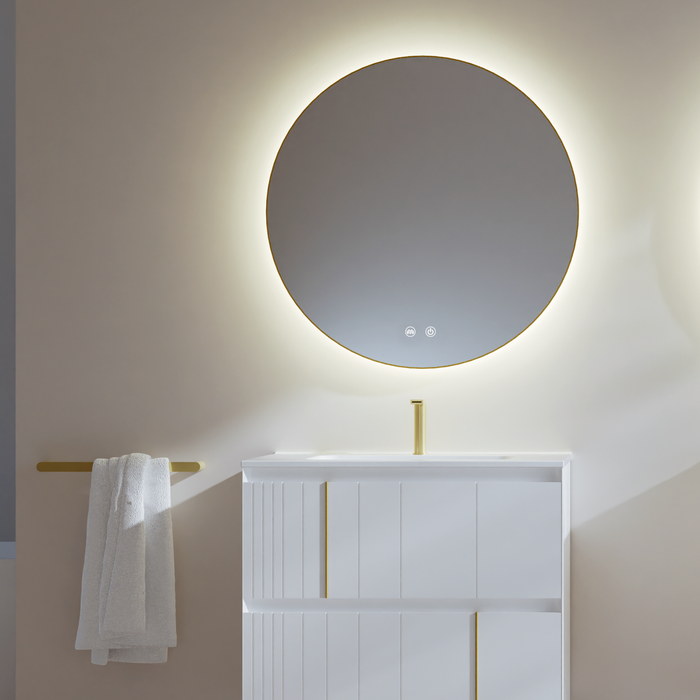 Miroir Lumineux Anti-Buée IBIZA Or Brossé