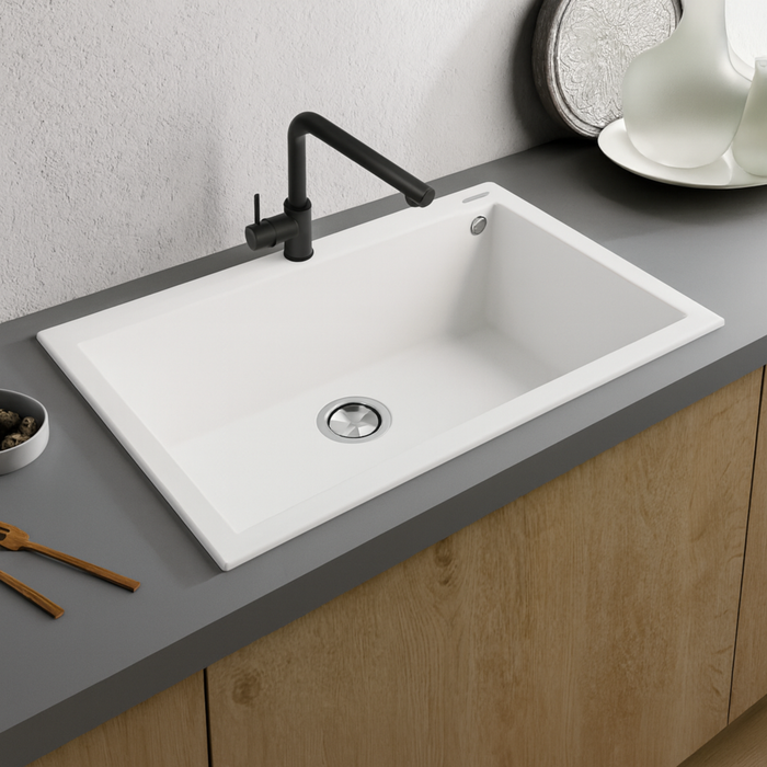 Évier sur plan Kératek Blanc KERA - Sanizeo