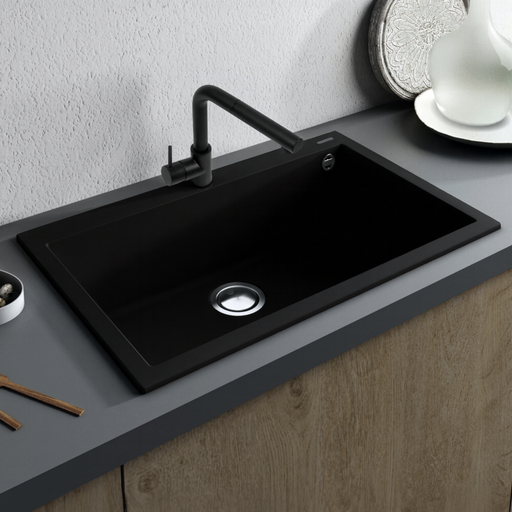 Évier sur plan Kératek Noir KERA - Sanizeo