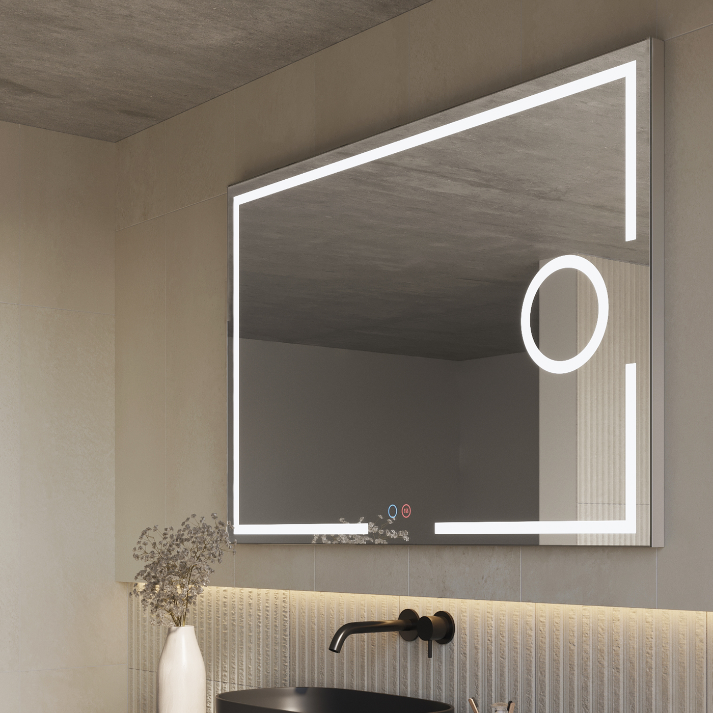 Miroir LED MALTA avec zone grossissante
