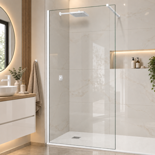 Paroi de Douche MONT BLANC CC Blanc Brillant - SUPERBAN - Sanizeo