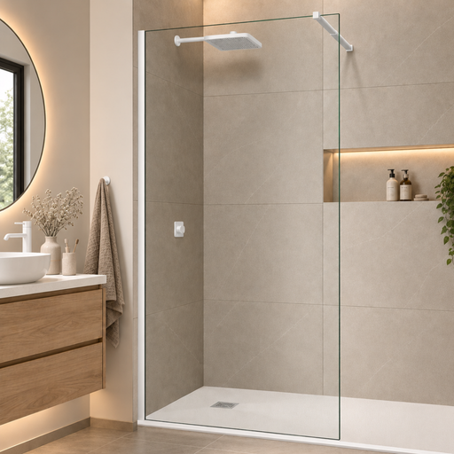 Paroi de Douche MONT BLANC CC Blanc Mat - SUPERBAN - Sanizeo