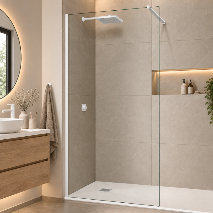 Paroi de Douche MONT BLANC CC Blanc Mat - SUPERBAN - Sanizeo