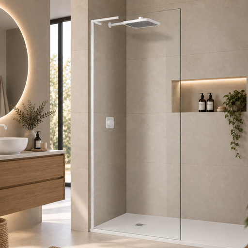 Paroi de Douche MONT BLANC E Blanc Mat - SUPERBAN - Sanizeo