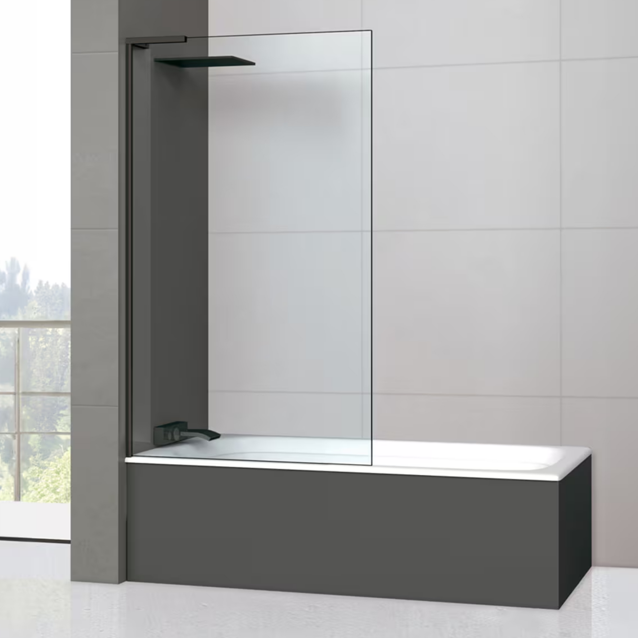 Pare Baignoire MONT BLANC E noir, anticalcaire | SUPERBAN — SANIZÉO